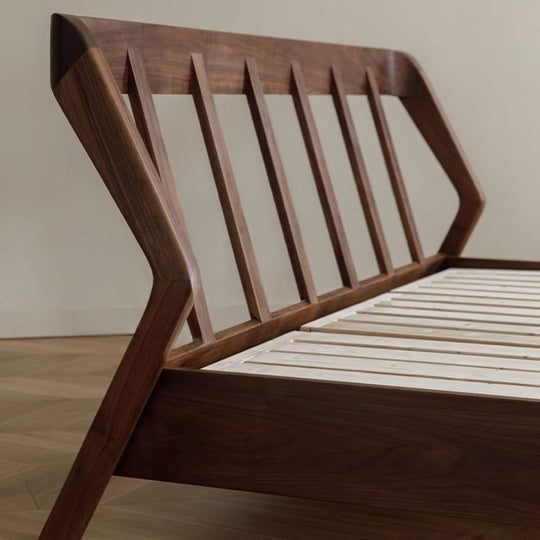 實木雙人床架