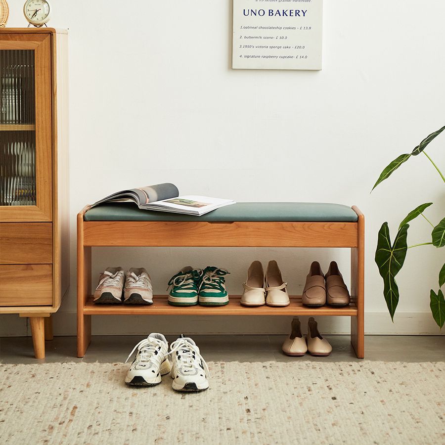 實木換鞋凳