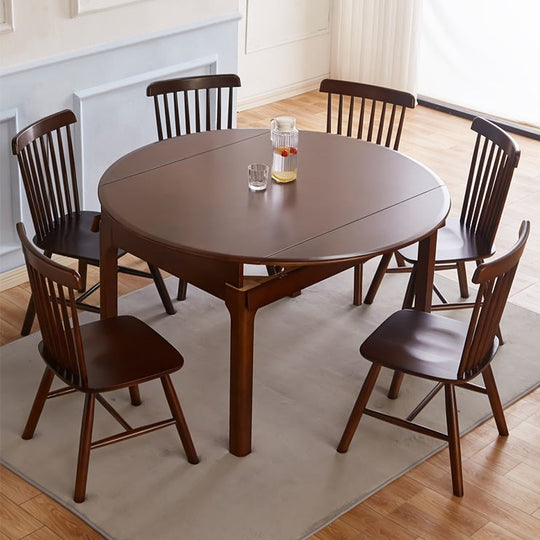 GLORIE圆形伸缩餐台实木