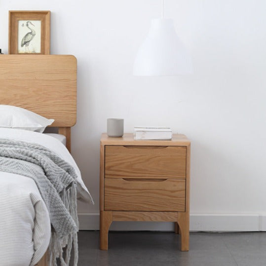 STANZOR drawer bedside table red oak