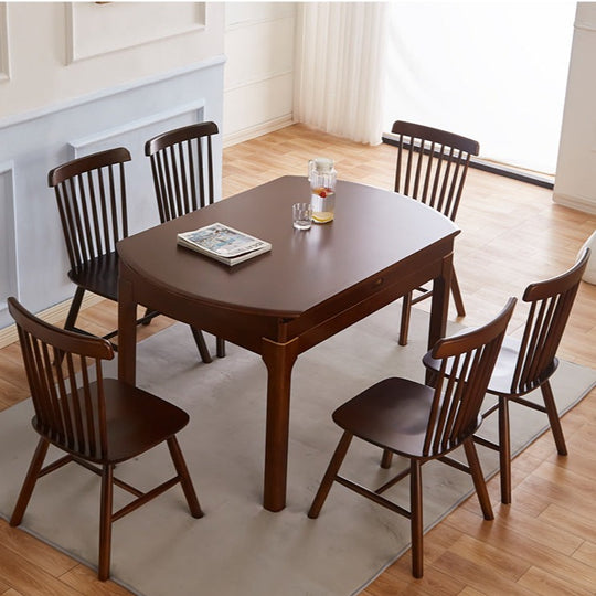 GLORIE圆形伸缩餐台实木