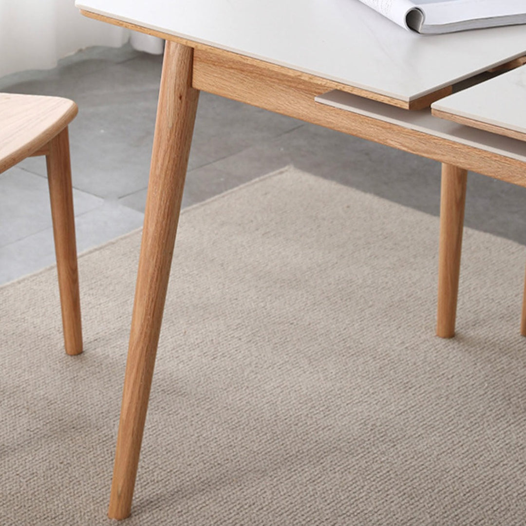 PLANTIOUS岩板伸縮餐枱 紅橡木