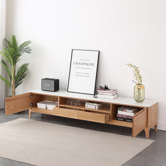 PLANTIOUS slate TV cabinet red oak