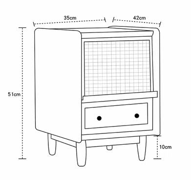 WAKARTA藤織床頭櫃 櫻桃木（可訂造） - Caterlog木錄